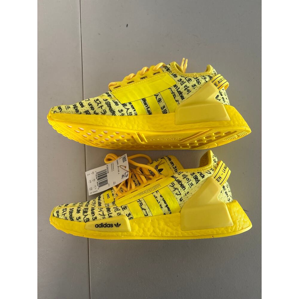NEW Adidas NMD_R1 V2 Shoes Beam Yellow Mens 5 FZ6236 All Over Print AOP - Picture 3 of 7